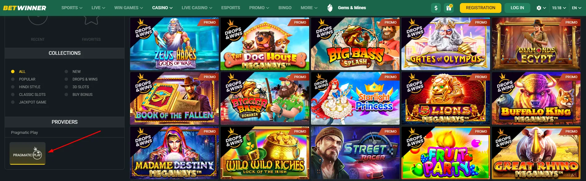 Catálogo de juegos Pragmatic Play